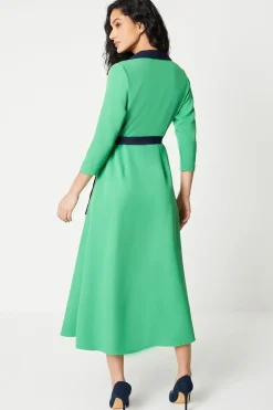 Contrast Wrap Dress