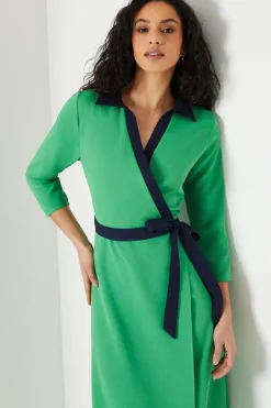 Contrast Wrap Dress