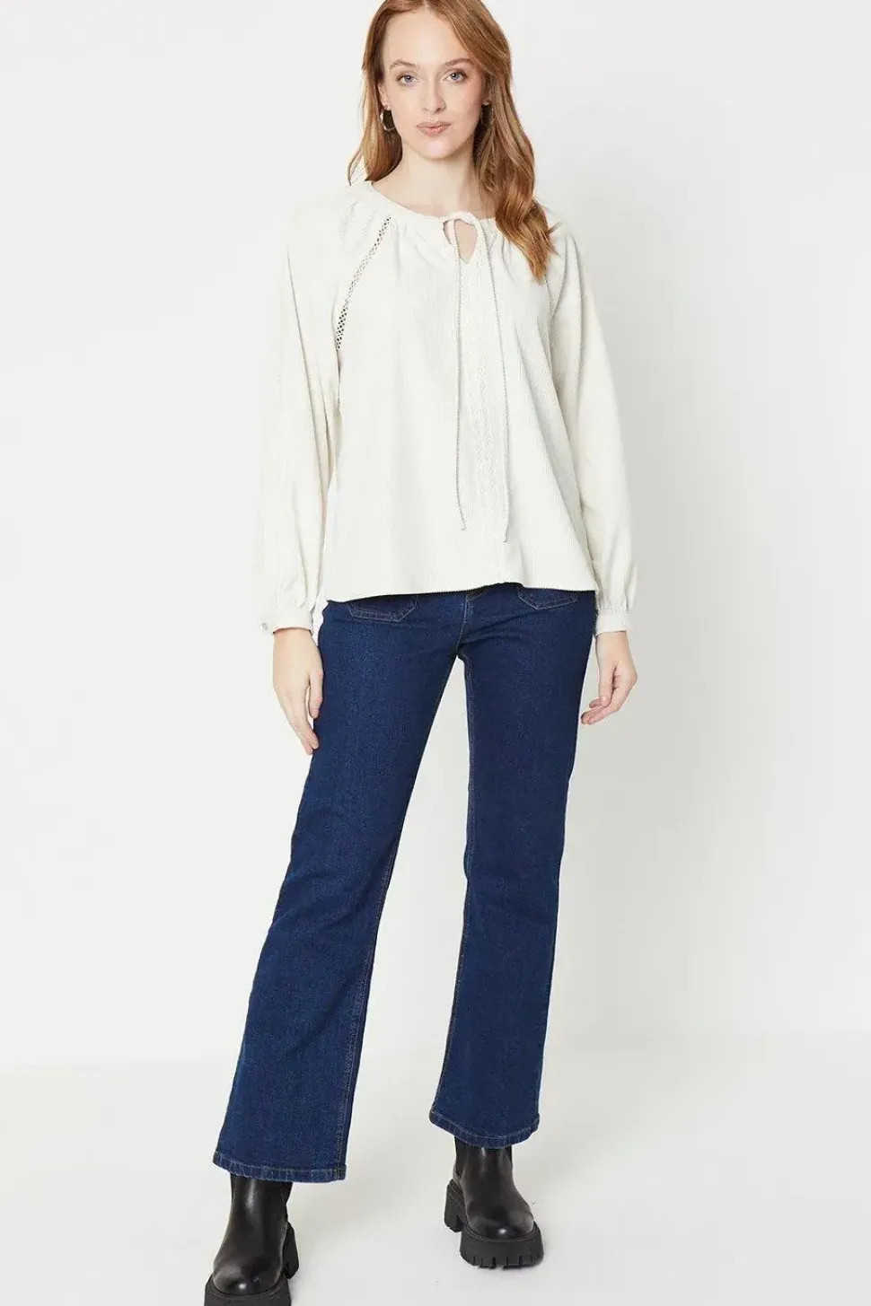 Cord Lace Trim Detail Top