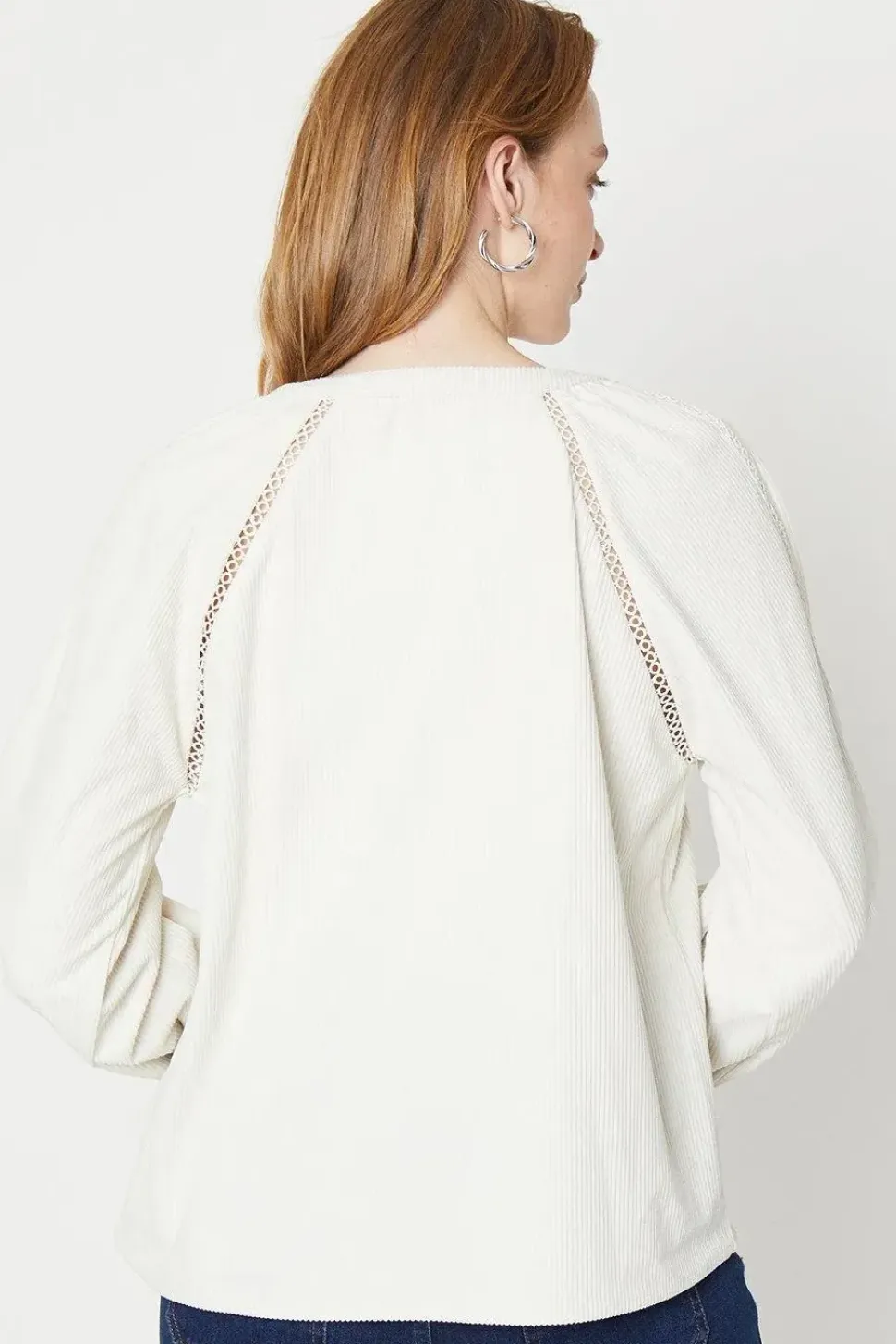 Cord Lace Trim Detail Top