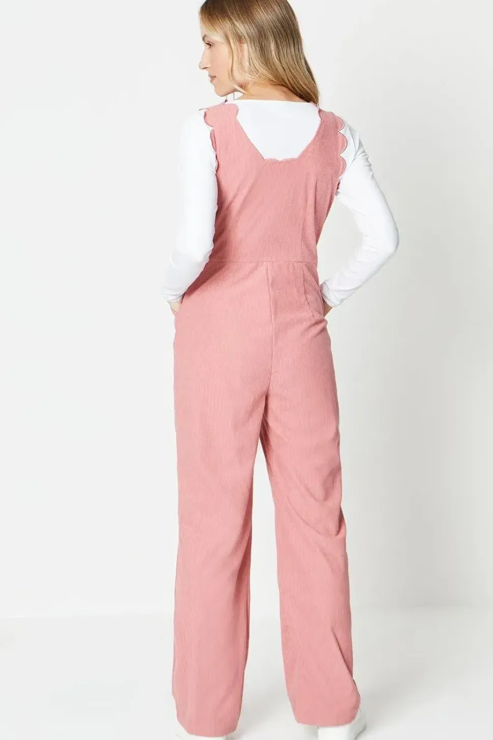 Cord Scallop Edge Zip Font Dungaree