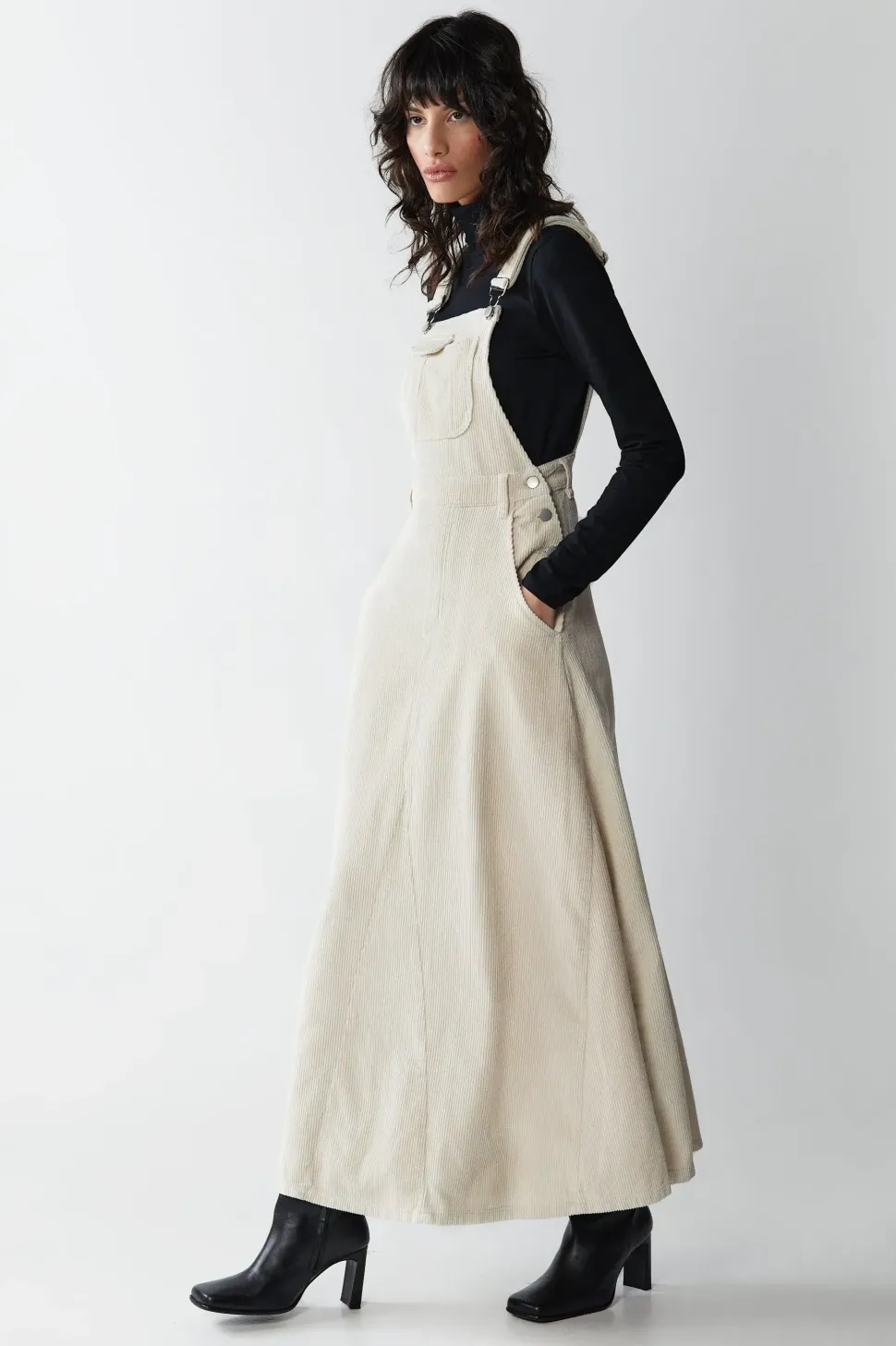 Corduroy Dungaree Maxi Dress