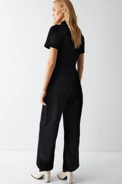 Corduroy Short Sleeve Jumpsuit