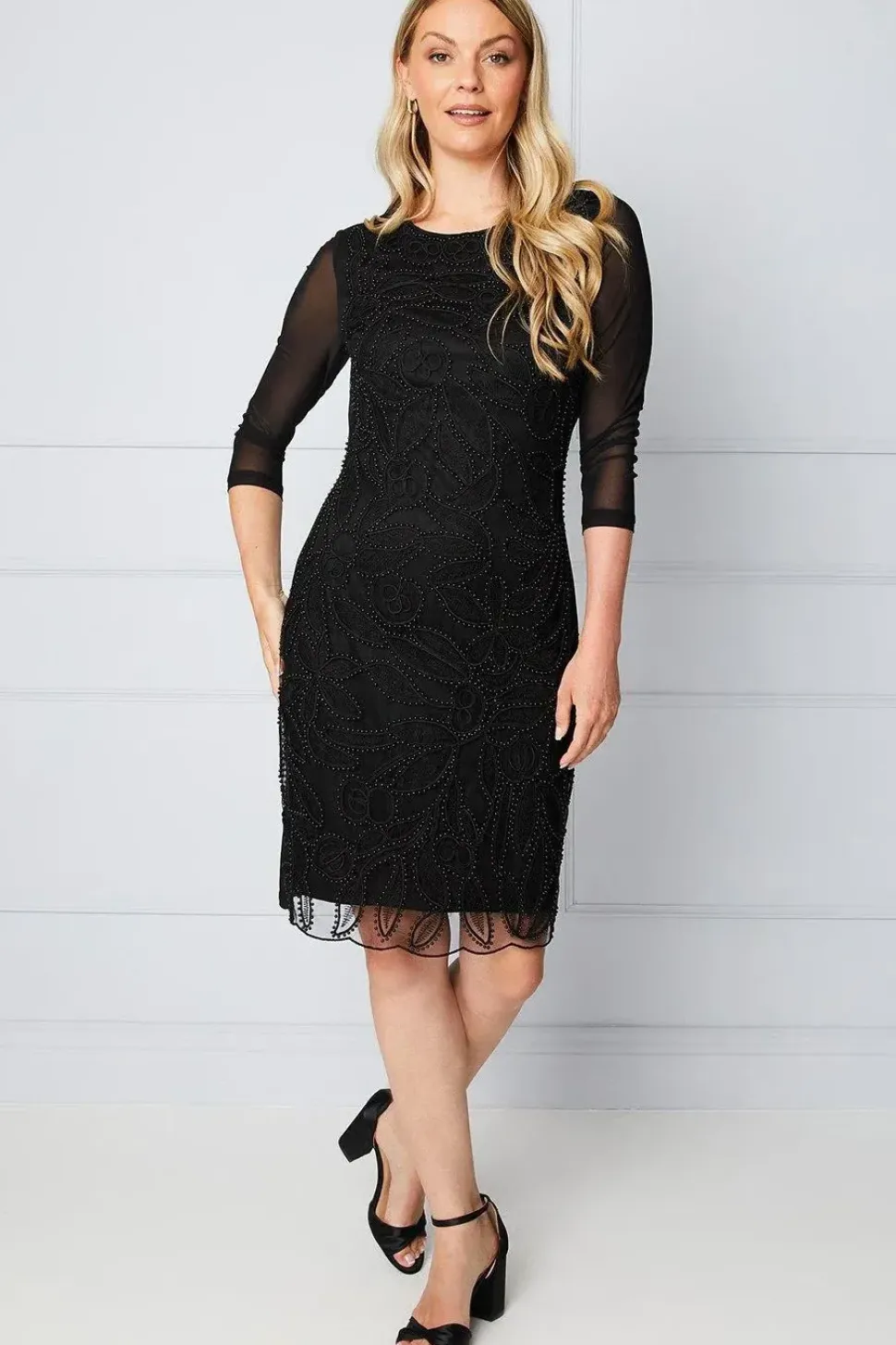Cornelli Embellished Shift Dress