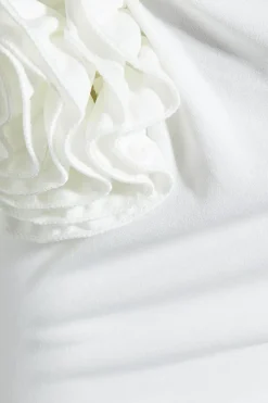 Corsage Detail Asymmetric Split Leg Maxi Dress