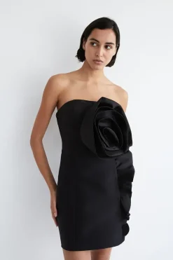 Corsage Detail Bandeau Mini Dress