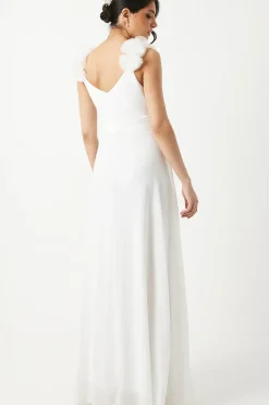 Corsage Detail Chiffon A Line Wedding Dress