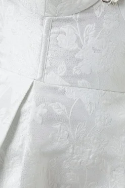 Corset Bodice Jacquard Mini Bridal Dress