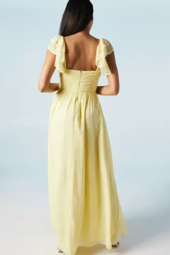 Corset Detail Georgette Bridesmaids Maxi Dress