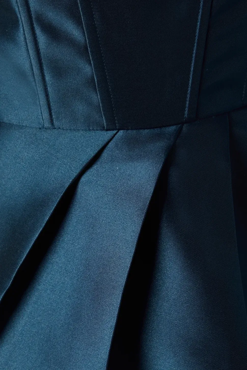 Corset Detail Twill Bridesmaids Dress