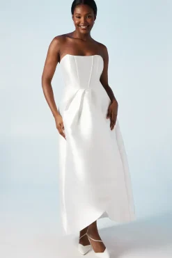 Corset Detail Twill Wedding Dress