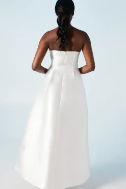 Corset Detail Twill Wedding Dress