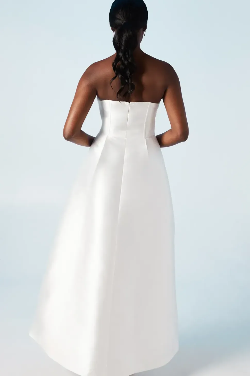 Corset Detail Twill Wedding Dress