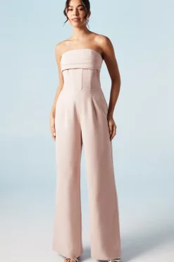 Corset Detail Wide Leg Bridesmaids Jumpsuit