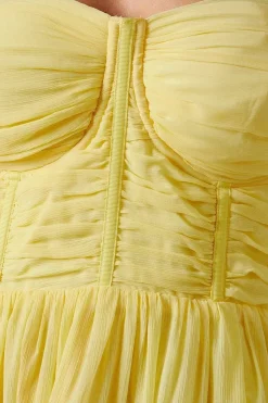 Corset Drape Chiffon Bridesmaid Maxi Dress