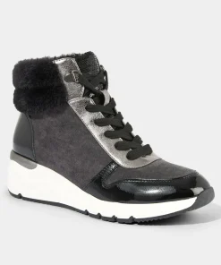 Cosy Faux Fur Trim Trainer Boots