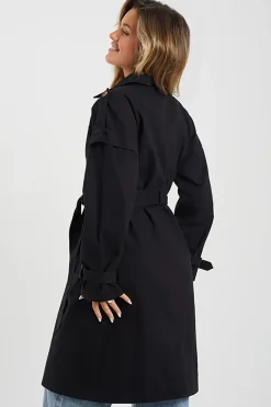 Cotton Twill Double Breasted Mac