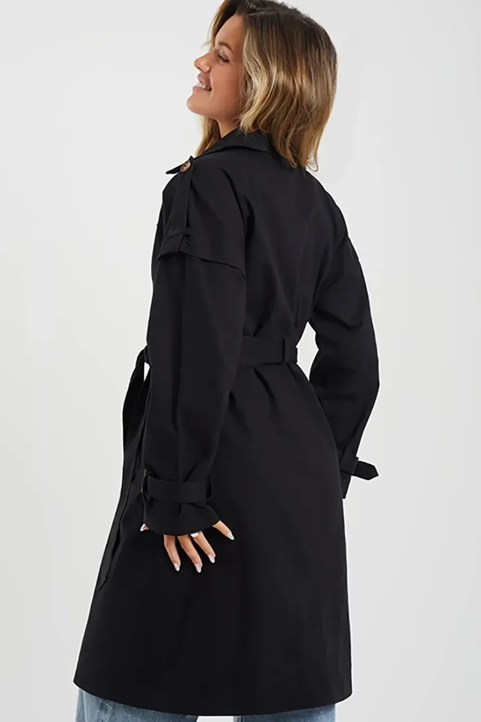 Cotton Twill Double Breasted Mac