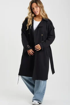Cotton Twill Double Breasted Mac