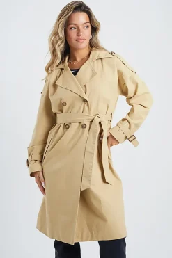 Cotton Twill Double Breasted Mac