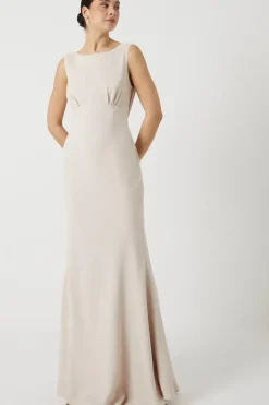 Cowl Back Fishtail Bridesmaid Maxi Dress
