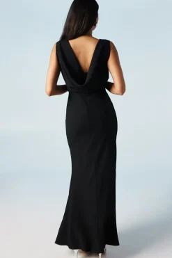 Cowl Back Fishtail Bridesmaid Maxi Dress