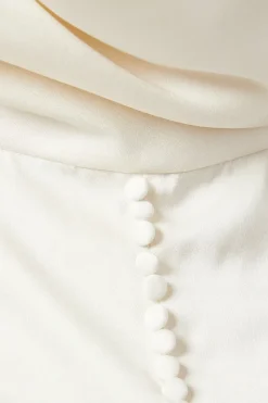 Cowl Back Fishtail Wedding Dress With Puddle