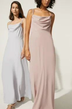 Cowl Double Strap Midi Dress