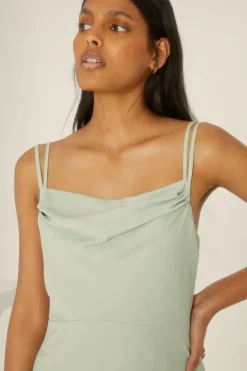 Cowl Double Strap Midi Dress