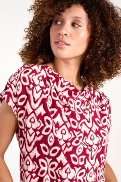 Cowl Neck Deep Hem Top