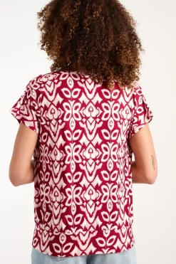 Cowl Neck Deep Hem Top