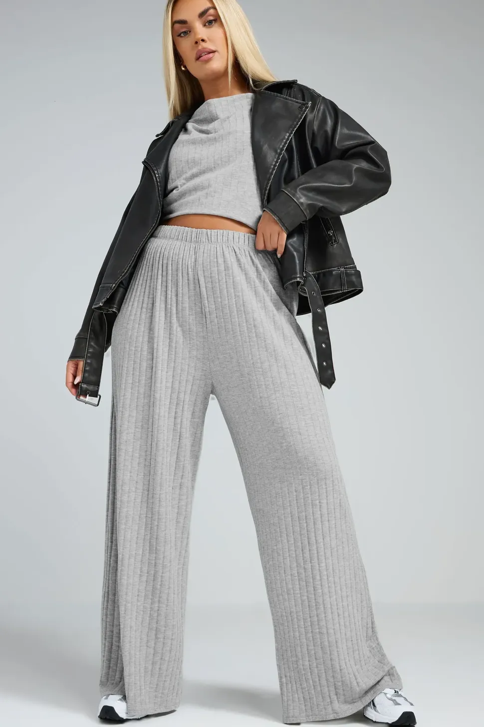 Cowl Neck Ribbed Top