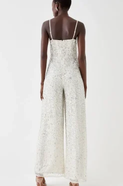 Cowl Neck Sequin Jumpsuit
