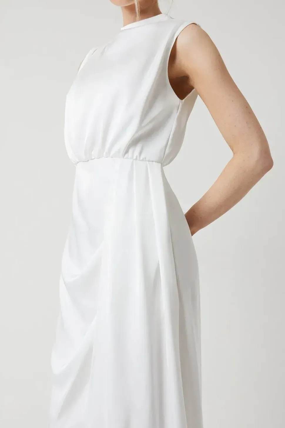 Cowl Neck Slash Neck Bridal Dress