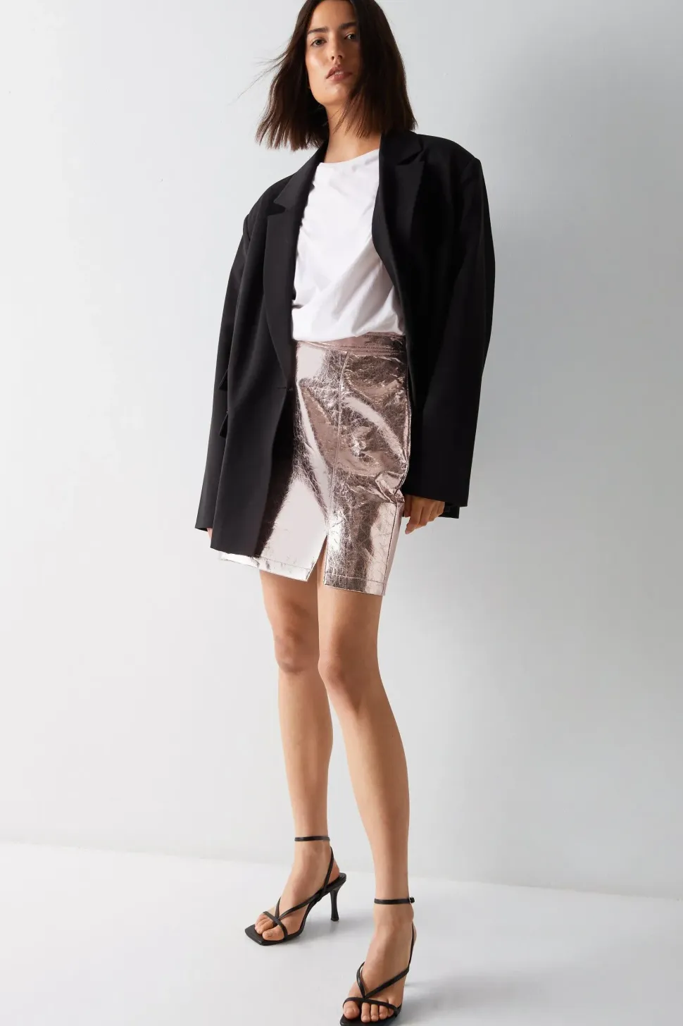 Crackle Faux Leather Pelmet Skirt