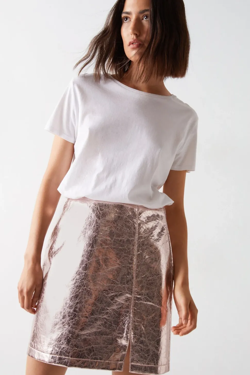 Crackle Faux Leather Pelmet Skirt