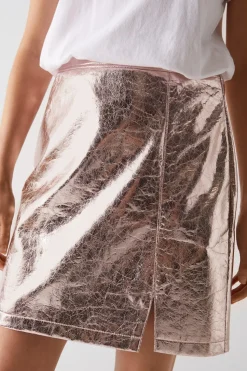 Crackle Faux Leather Pelmet Skirt