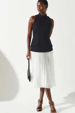 Crepe Pleat Skirt 2 in 1 Dress