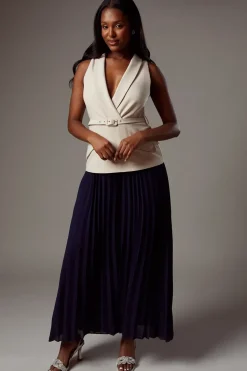 Crepe Pocket Detail Pleated Jumpsuit