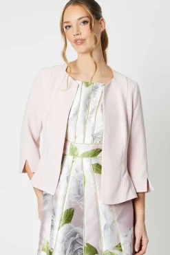 Crepe Tailored Jacket With Piped Seams