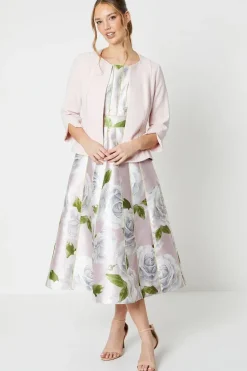 Crepe Tailored Jacket With Piped Seams