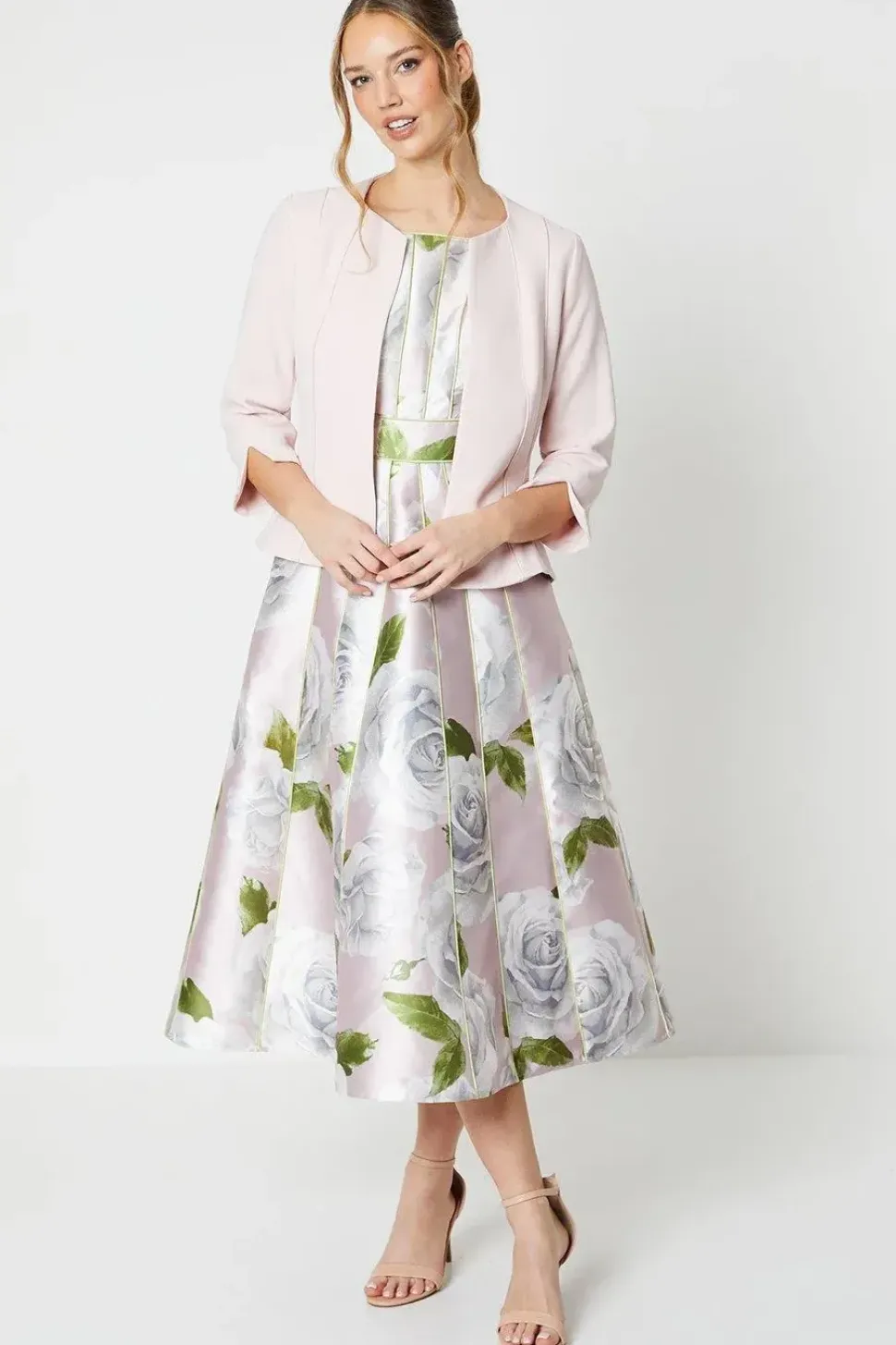 Crepe Tailored Jacket With Piped Seams