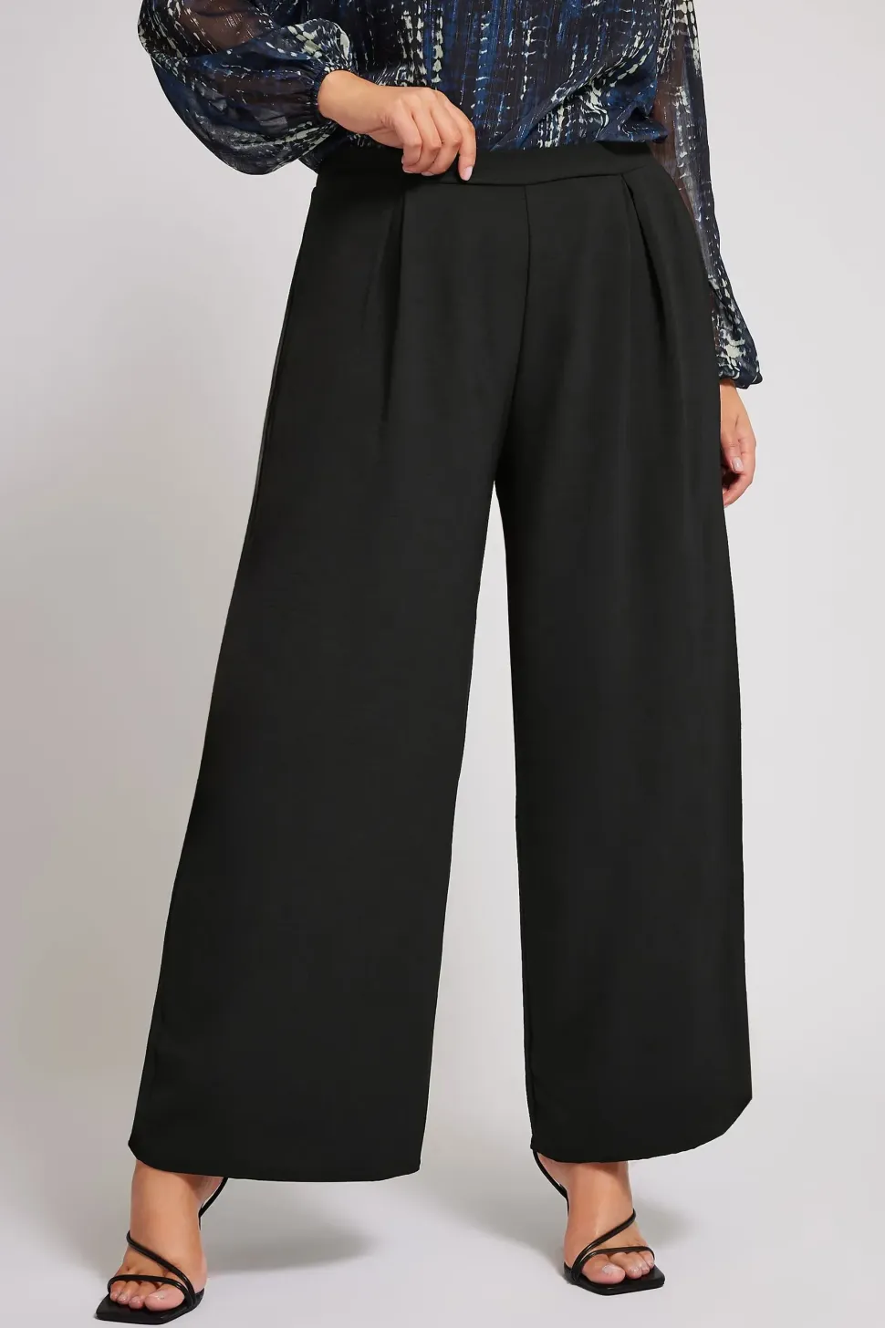 Crepe Wide Leg Trousers