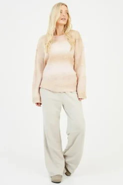 Crew Neck Space Dye Knitted Jumper