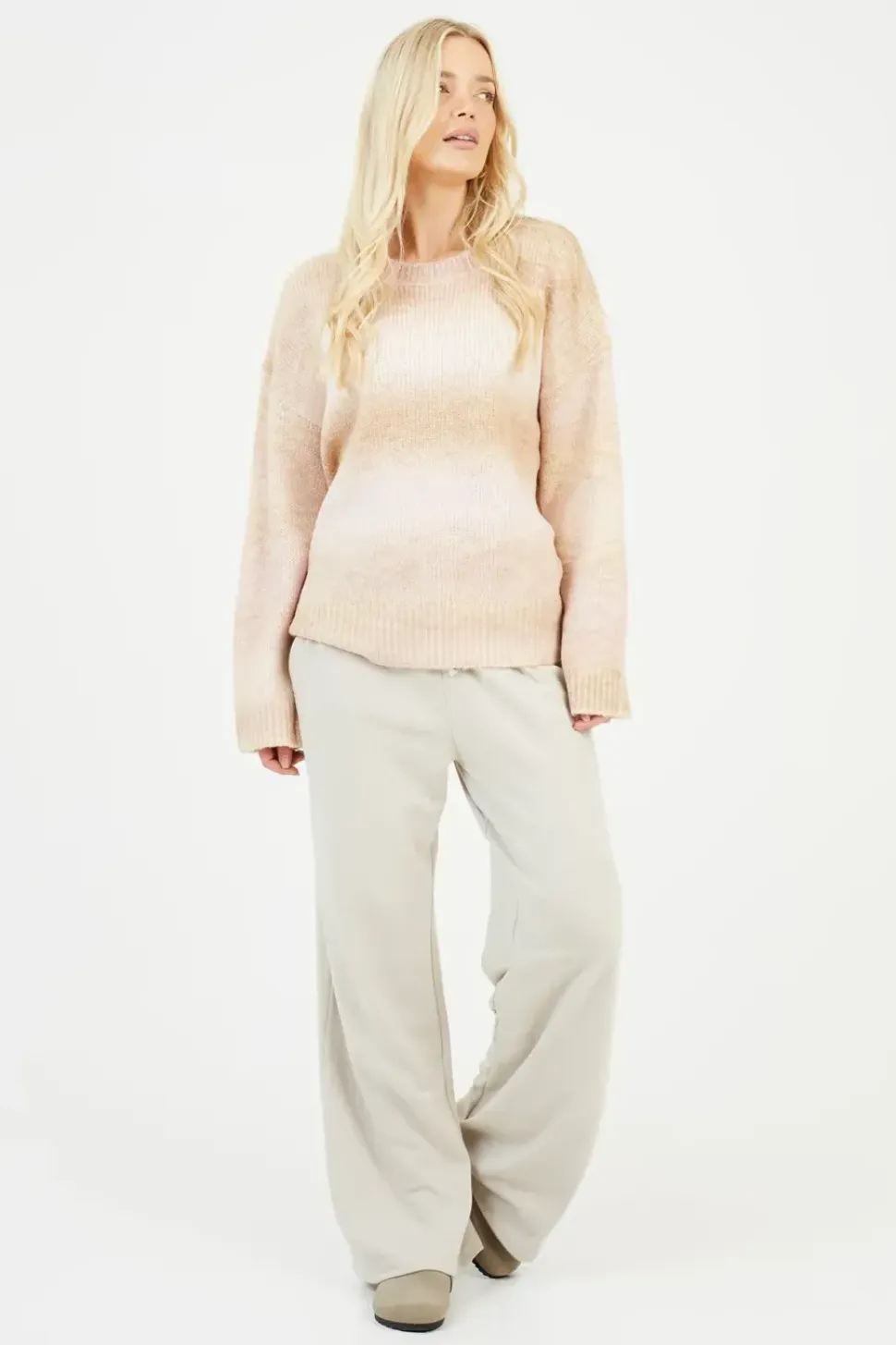 Crew Neck Space Dye Knitted Jumper