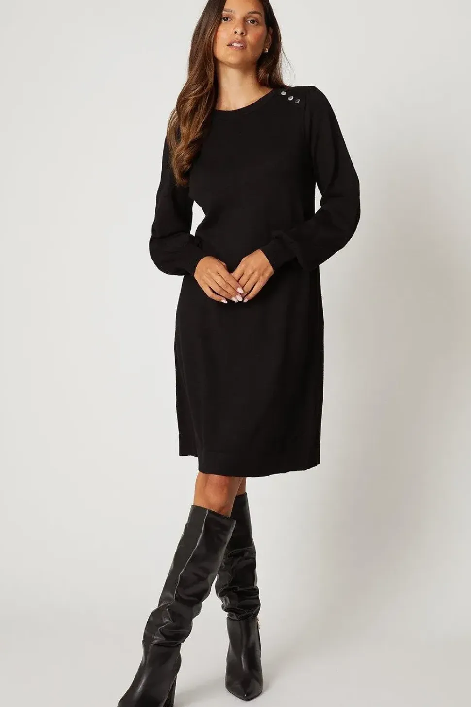Crew Neck Swing Jumper Dress