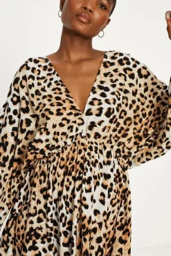 Crinkle Animal Mini Kimono Dress