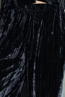 Crinkle Velvet Wide Leg Trousers