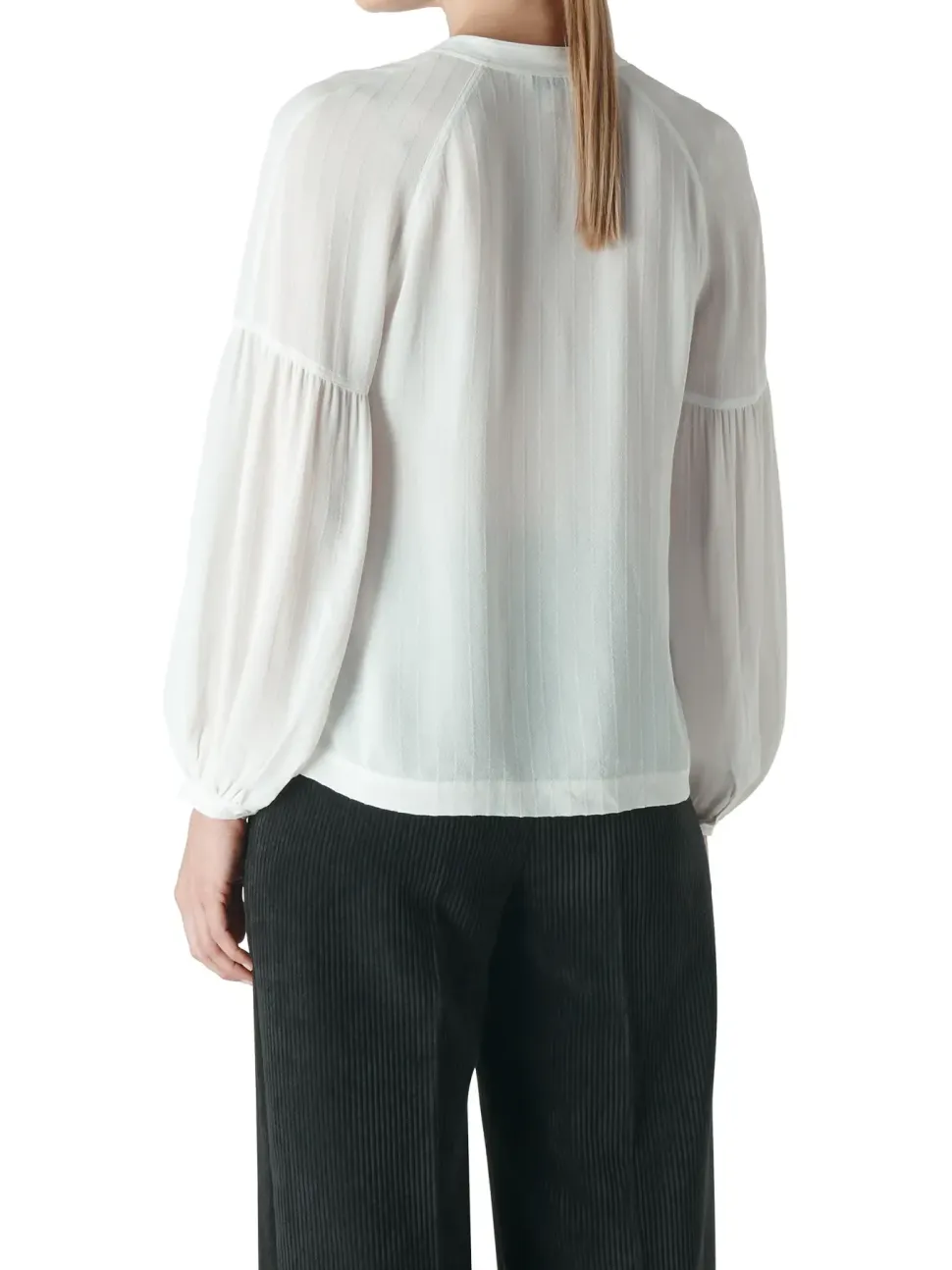 Cristen Stripe Blouse-Plain