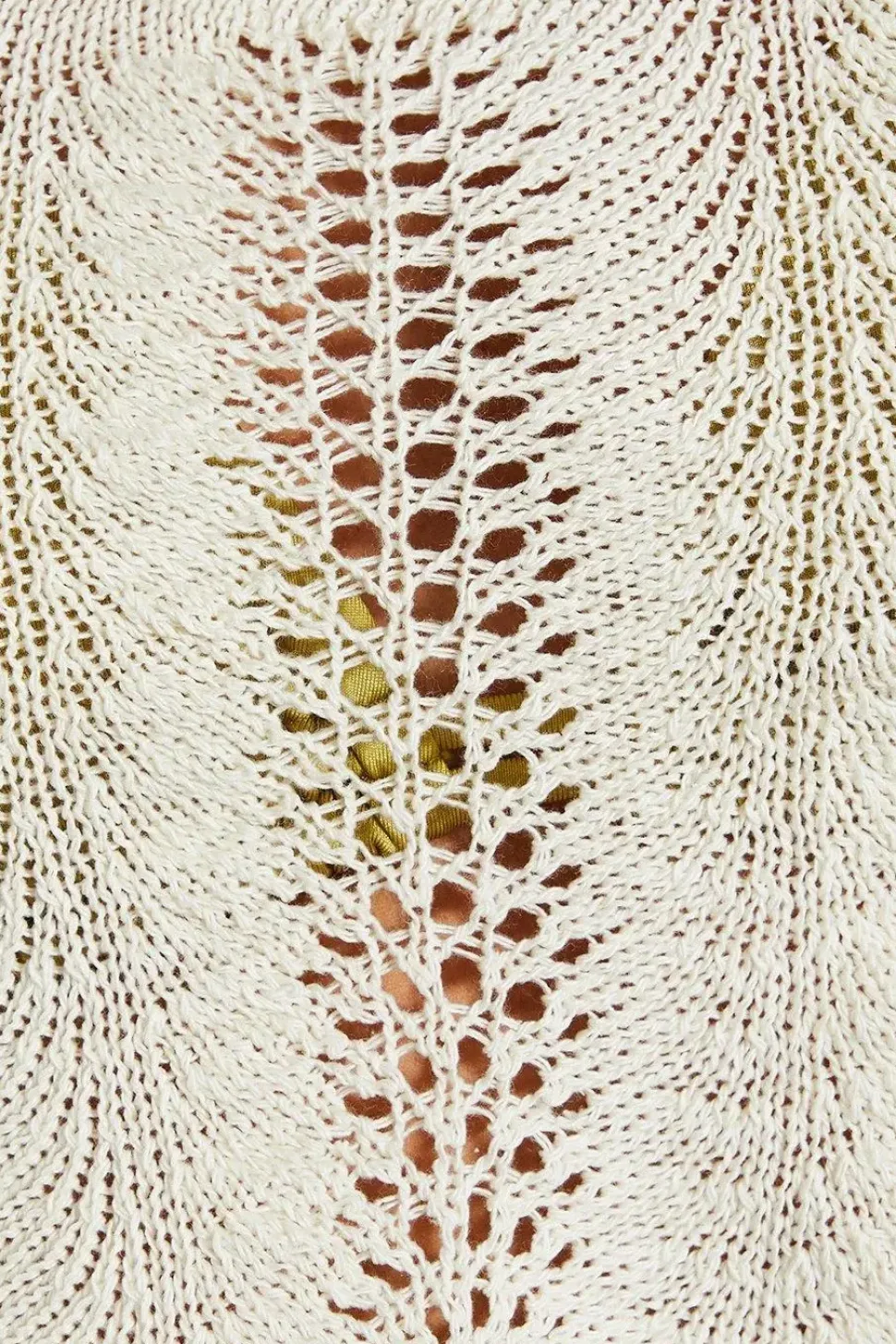 Crochet Knit Scoop Neck Scallop Hem Top